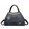 Vintage Pattern Messenger Bag ‒ Solid Color Leather Shoulder  Bag