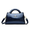Midnight Majesty Crocodile  Satchel ‒ Embossed Leather  Work Bag