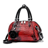 Crocodile Pattern Leather  Handbag ‒ Stylish Textured  Satchel