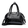 Crocodile Pattern Leather  Handbag ‒ Stylish Textured  Satchel