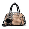Crocodile Pattern Leather  Handbag ‒ Stylish Textured  Satchel
