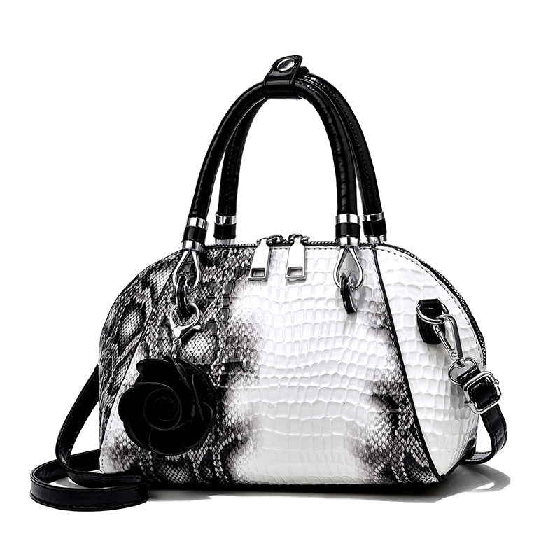 Crocodile Pattern Leather  Handbag ‒ Stylish Textured  Satchel