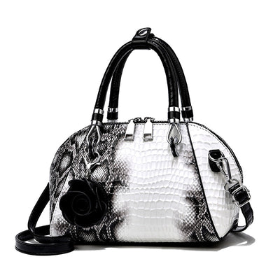 Crocodile Pattern Leather  Handbag ‒ Stylish Textured  Satchel