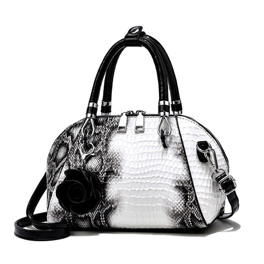 Crocodile Pattern Leather  Handbag ‒ Stylish Textured  Satchel