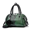 Crocodile Pattern Leather  Handbag ‒ Stylish Textured  Satchel
