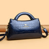 Midnight Majesty Crocodile  Satchel ‒ Embossed Leather  Work Bag