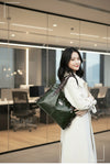 Retro Luxury Leather Work Tote ‒ Stylish Large Capacity Bag