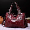 Retro Luxury Leather Work Tote ‒ Stylish Large Capacity Bag