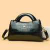Midnight Majesty Crocodile  Satchel ‒ Embossed Leather  Work Bag