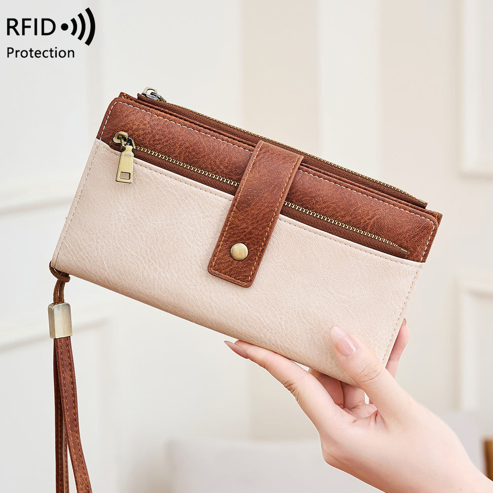 Anti-Magnetic Long Fashion  Wallet ‒ Multi-Card Trifold  Purse