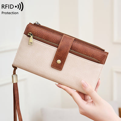 Anti-Magnetic Long Fashion  Wallet ‒ Multi-Card Trifold  Purse