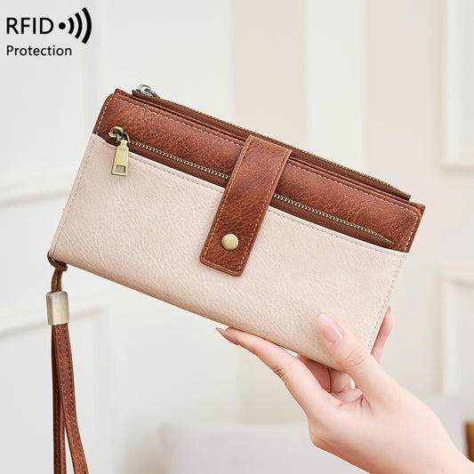 Anti-Magnetic Long Fashion  Wallet ‒ Multi-Card Trifold  Purse