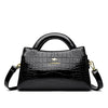 Midnight Majesty Crocodile  Satchel ‒ Embossed Leather  Work Bag