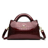 Midnight Majesty Crocodile  Satchel ‒ Embossed Leather  Work Bag