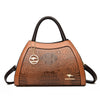 Vintage Pattern Messenger Bag ‒ Solid Color Leather Shoulder  Bag