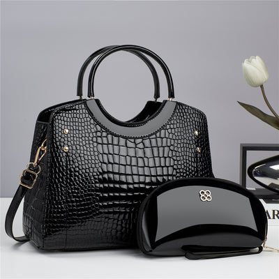 Patterned Leather Fashion  Handbag ‒ Elegant Top-Handle  Bag for Daily Style