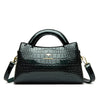 Midnight Majesty Crocodile  Satchel ‒ Embossed Leather  Work Bag