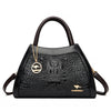 Vintage Pattern Messenger Bag ‒ Solid Color Leather Shoulder  Bag