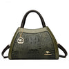 Vintage Pattern Messenger Bag ‒ Solid Color Leather Shoulder  Bag