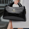 Midnight Majesty Crocodile  Satchel ‒ Embossed Leather  Work Bag