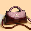 Midnight Majesty Crocodile  Satchel ‒ Embossed Leather  Work Bag