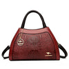 Vintage Pattern Messenger Bag ‒ Solid Color Leather Shoulder  Bag