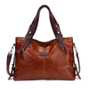 Retro Luxury Leather Work Tote ‒ Stylish Large Capacity Bag